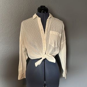White cream long sleeve shirt from Madewell XS